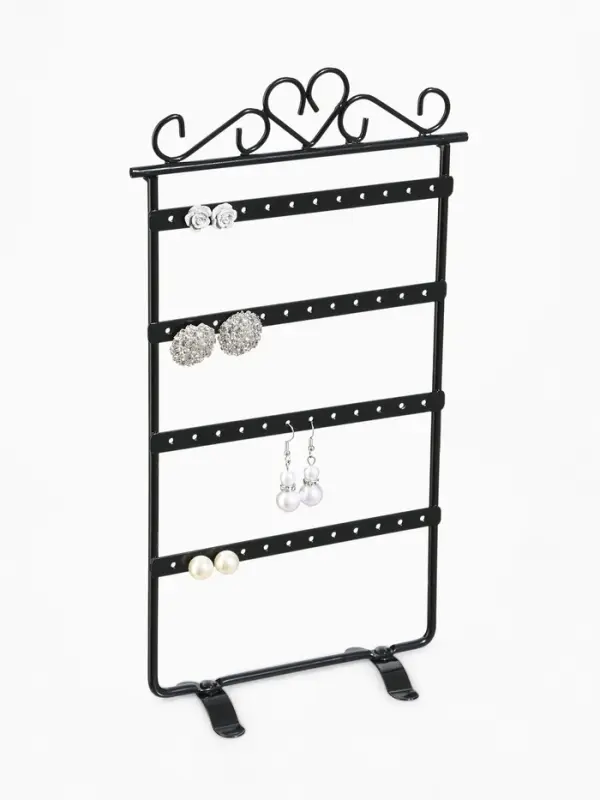 Подставка для украшений QF, 4 ряда, 16&times;7&times;29 см, чёрная