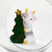 Ёлочное украшение в шаре со светом &laquo;Коза с ёлкой&raquo;, 8 см