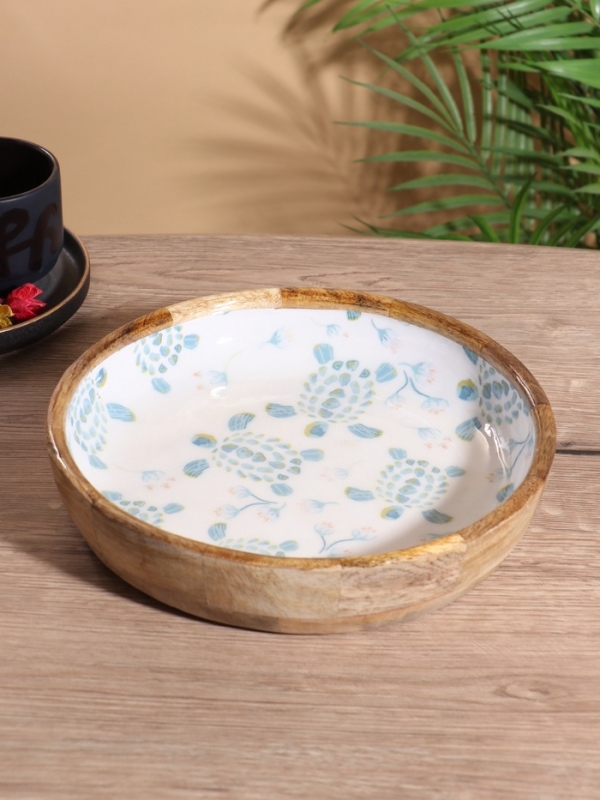 Блюдо Блюдо "Черепаха и цветы" дерево манго 25,5х25,5х6 см