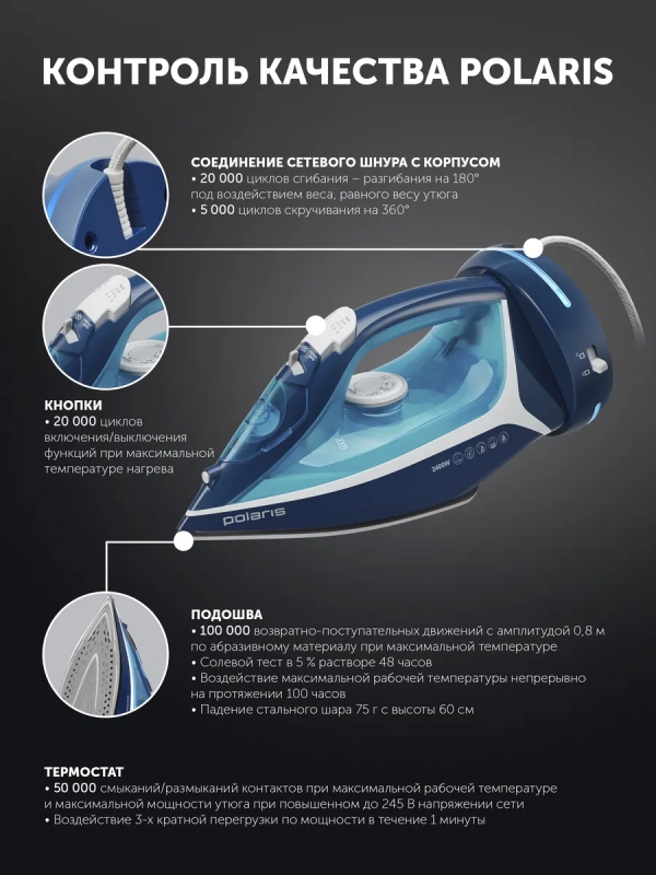 Утюг беспроводной для одежды PIR 2444K Cord[LESS]