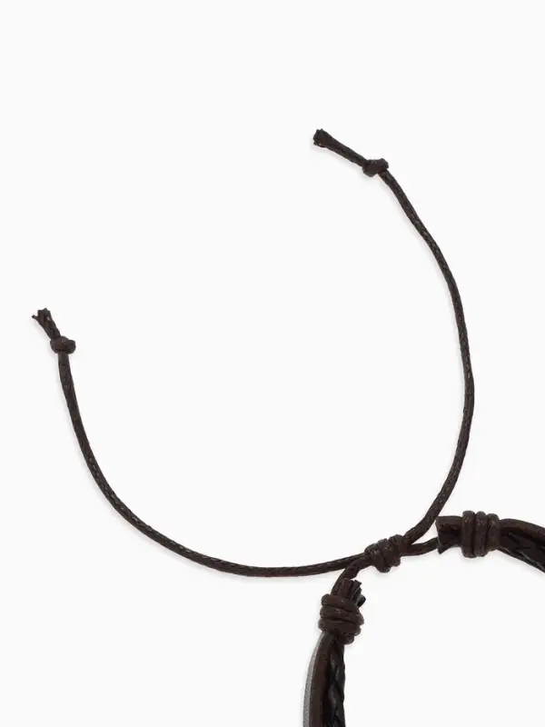 Браслет кожаный &laquo;Хиппи. Бусина&raquo;, d=6 см, коричневый