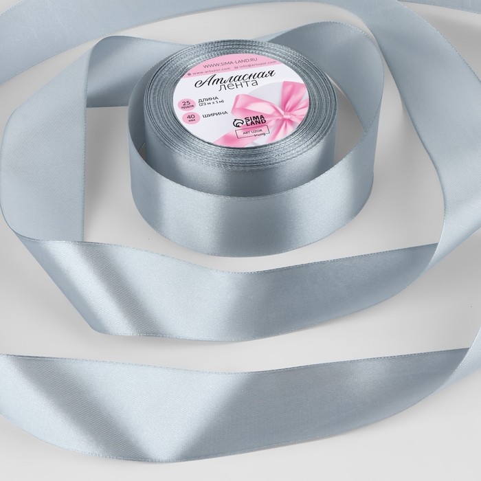Лента атласная, 40 мм × 23 ± 1 м, цвет пепельный №59 Лента атласная, 40 мм × 23 ± 1 м, цвет пепельный №59