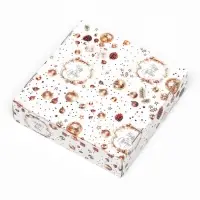 Подарочная коробка сборная с окном «Шишки и подарки», 11.5×11.5×3 см