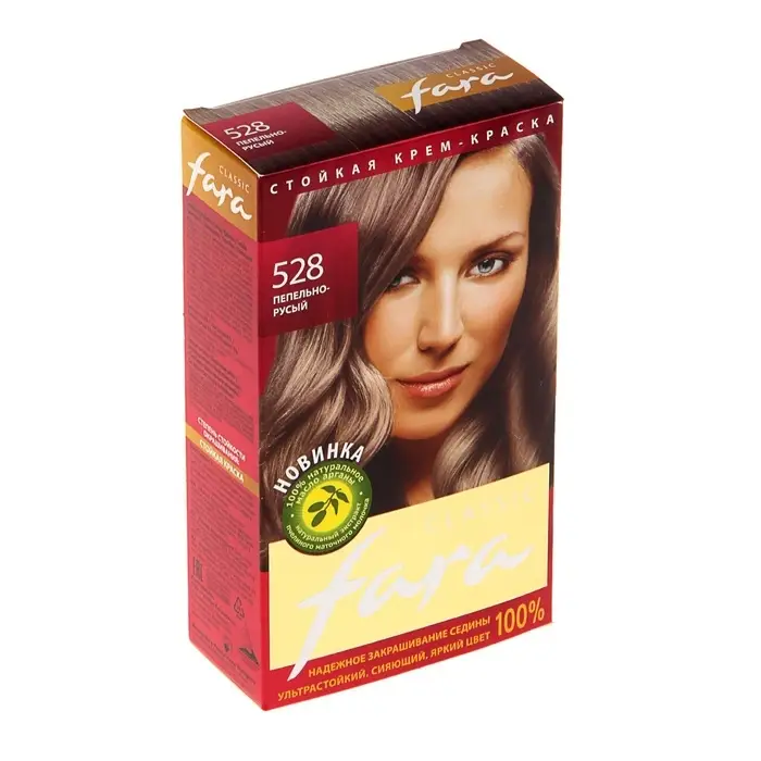 Краска для волос Fara Classic, тон 528, пепельно-русый, 160 г