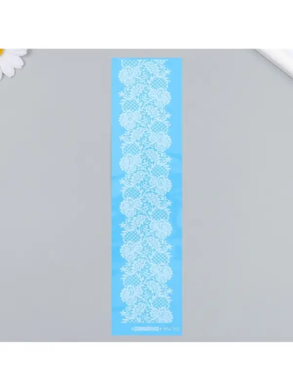 Переводная тату на тело белая «Браслет. Ажурная лента» 24×6 см