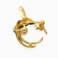 Брошь &laquo;Колибри с бусиной&raquo;, цветная в золоте