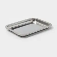 Противень, 27&times;20 см, h=2 см, AISI 410, толщина 0.4 мм, нержавеющая сталь, хромированный