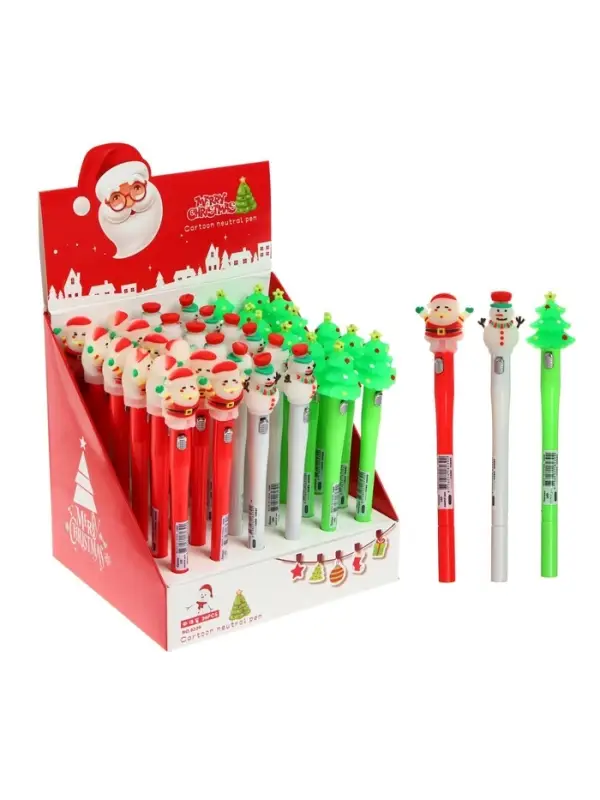 Ручка-прикол Calligrata &laquo;Новый год&raquo;, светящаяся, чёрный стержень, гелевая, подарочная, МИКС