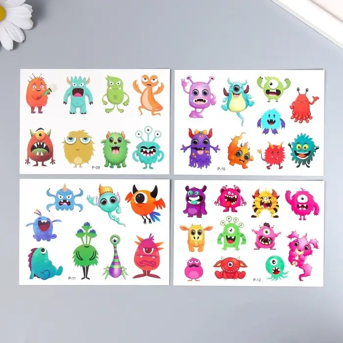 Татуировка на тело цветная Татуировка на тело цветная "Праздник монстров" 11,5х8 см, МИКС