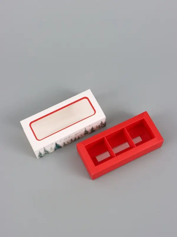 Коробка для 3 конфет &laquo;Акварельный лес&raquo;, 13&times;5&times;3.3 см