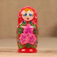 Матрёшка "Нина", красное платье,  5-кукольная, 11 см