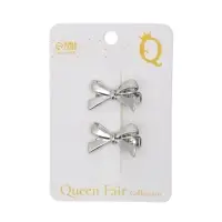 Зажим для волос "Джульет" (набор 2 шт) бантик, 2,5 см, серебро