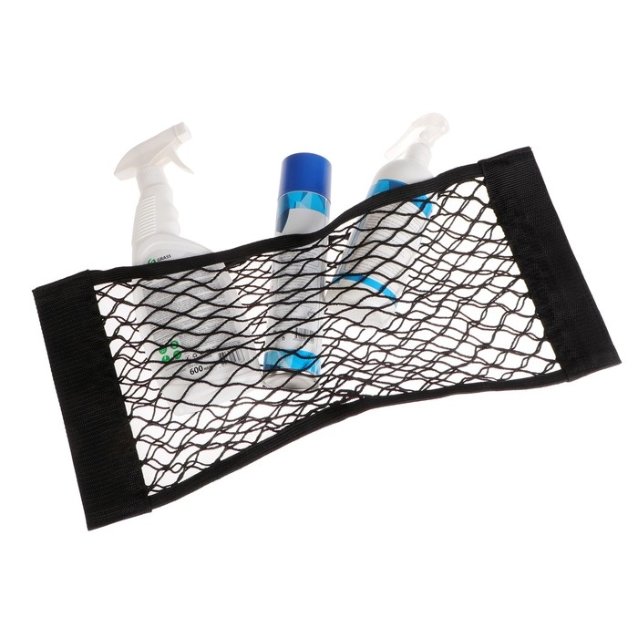 Сетка багажная TORSO для ниш, карман 25×50 на липкой ленте Сетка багажная TORSO для ниш, карман 25×50 на липкой ленте