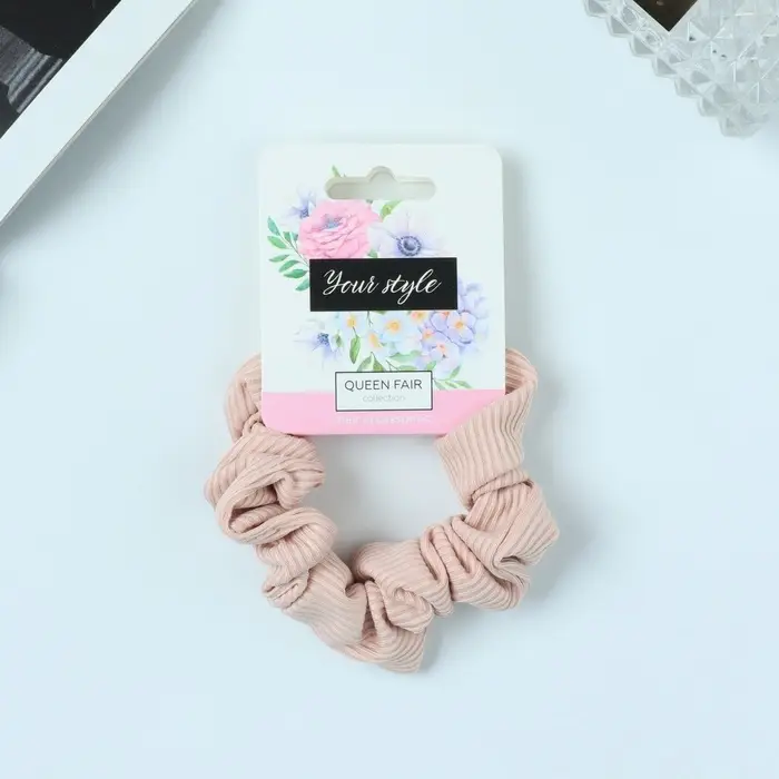 Резинка для волос Резинка для волос "Орбита" классика полоска текстура, 9 см, розовый