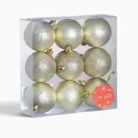 Ёлочные шары &laquo;Сечение&raquo;, d=6 см, набор 9 шт.