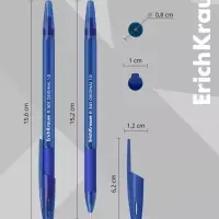Ручка шариковая ErichKrause. R-301 Stick&Grip Original, синий стержень, узел 1 мм, резиновый упор