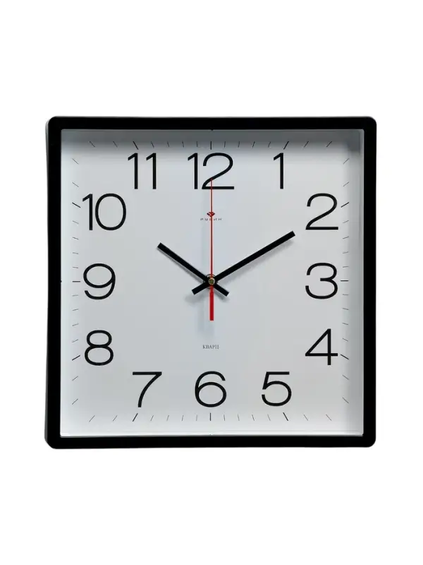 Часы настенные, интерьерные, бесшумные, 30&times;30 см, черные