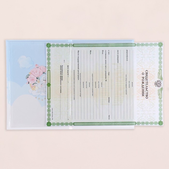 Папка под свидетельство о рождении «Жирафики», А5 Папка под свидетельство о рождении «Жирафики», А5