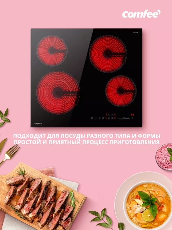 Электрическая варочная панель CEH611, 4 конфорки, расширение Электрическая варочная панель CEH611, 4 конфорки, расширение