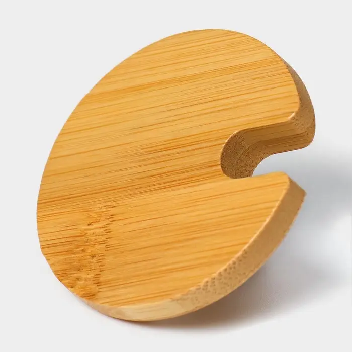 Крышка для ёмкостей Доляна, d=5.5 см, с ручкой, бамбук Крышка для ёмкостей Доляна, d=5.5 см, с ручкой, бамбук