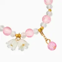 Браслет детский "Выбражулька" ландыши, цвет розово-белый в золоте