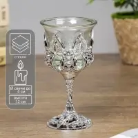 Подсвечник на 1 свечу &laquo;Наслаждение&raquo;, пластик, стекло, 12&times;6.5&times;6.5 см, под серебро