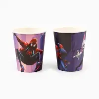 Посуда одноразовая бумажная на 10 персон: стаканы, тарелки, скатерть, Человек Паук