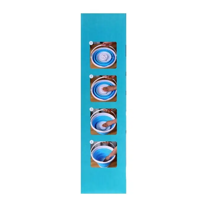 Портативная мини-стиральная машина LWM-02 с ведром 5 л, складная, голубая