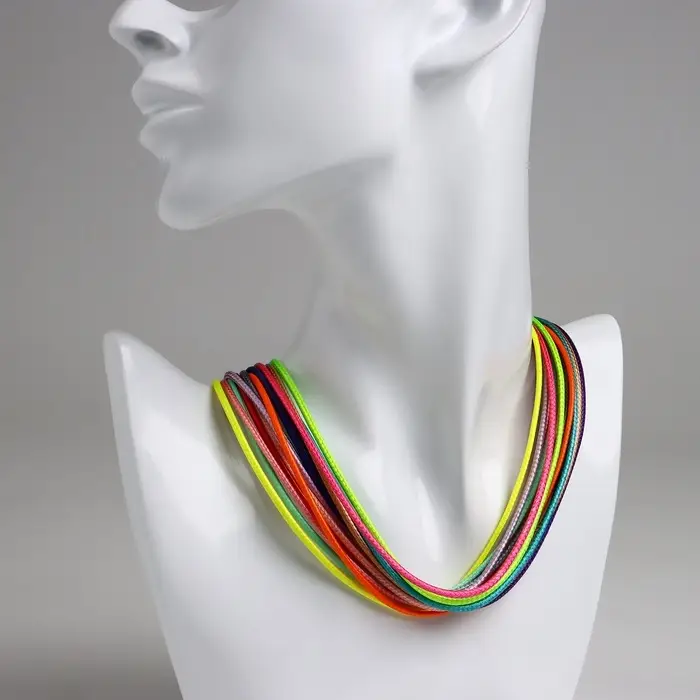 Шнурок текстильный, фасовка 100 шт. 45 см с удлинителем 5 см, МИКС Шнурок текстильный, фасовка 100 шт. 45 см с удлинителем 5 см, МИКС