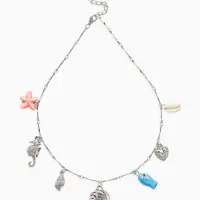 Колье "Летний вайб" море, цветное в серебре