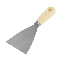 Шпатель малярный ТУНДРА, металлический, деревянная рукоятка, 80 мм