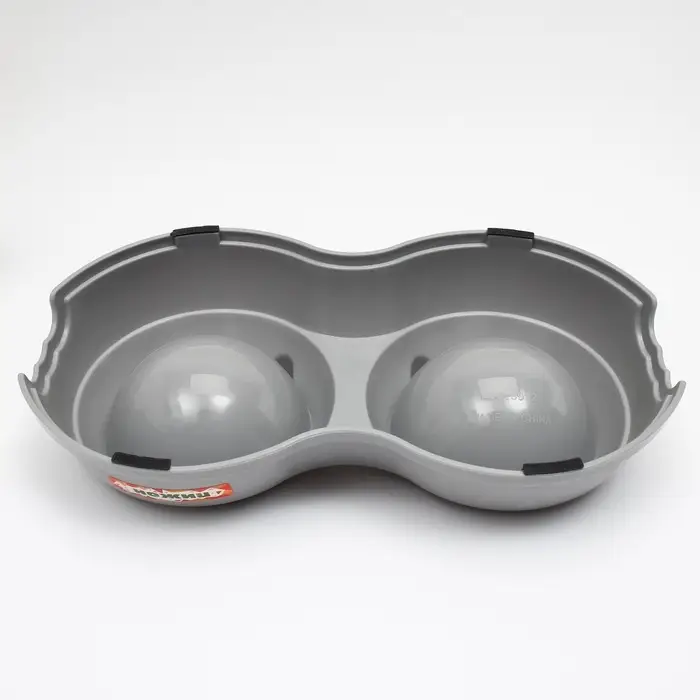 Миска двойная пластиковая, 25 х 14 х 5 см, серая Миска двойная пластиковая, 25 х 14 х 5 см, серая