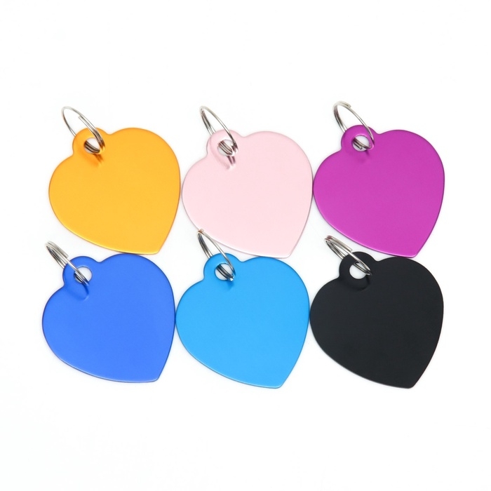 Адресник под гравировку  Адресник под гравировку "Сердечко" 3 х 3 см, фасовка 6 шт, микс