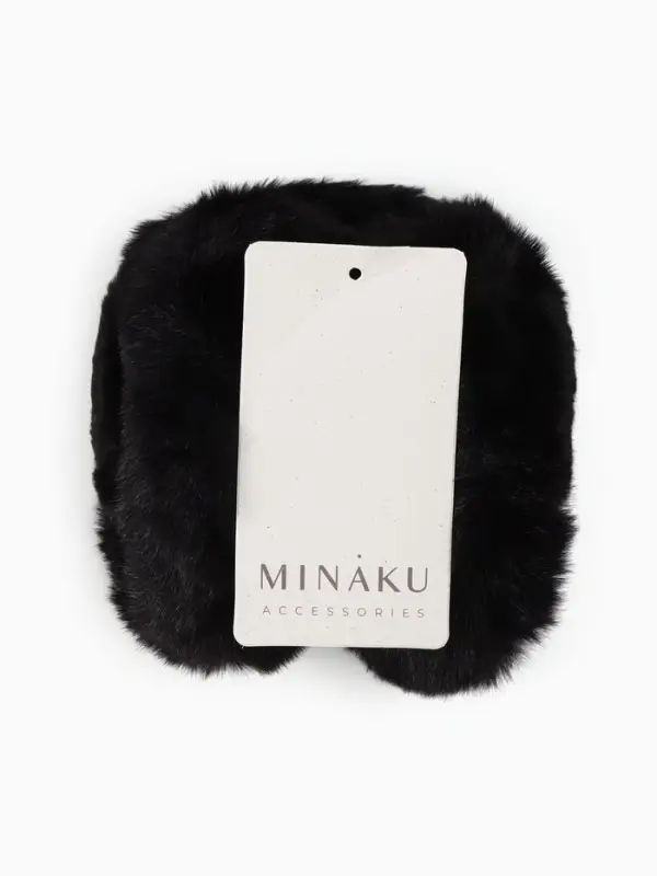 Меховые наушники складные женские MINAKU, чёрные, размер 54-58 Меховые наушники складные женские MINAKU, чёрные, размер 54-58