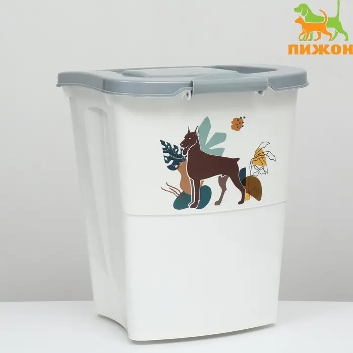 Контейнер для корма, 36 л, серый Контейнер для корма, 36 л, серый