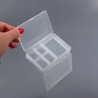 Органайзер для хранения мелочей, с крышкой, двусторонний, 10.2&times;7&times;3.2 см, прозрачный