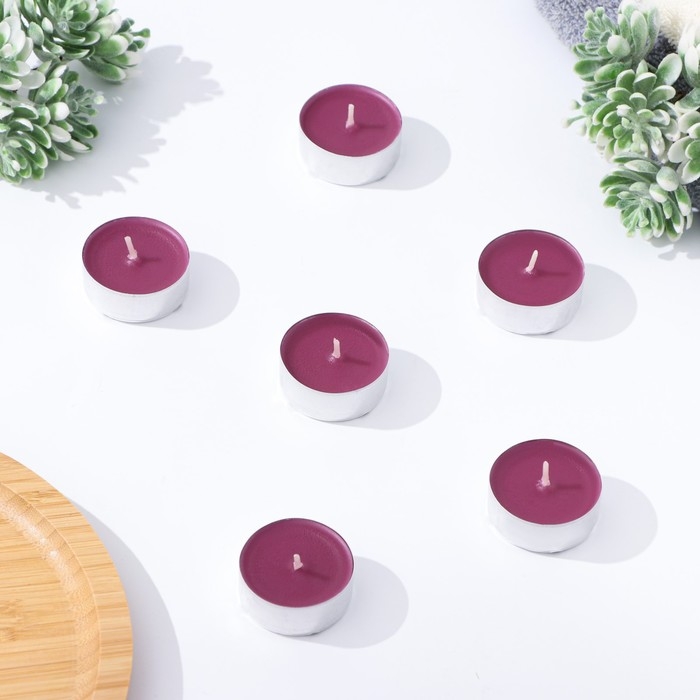 Набор чайных свечей ароматических в термоусадке Набор чайных свечей ароматических в термоусадке "Вишня", 3,8х1,6 см, 3,5 ч, 12 г, 20 штук