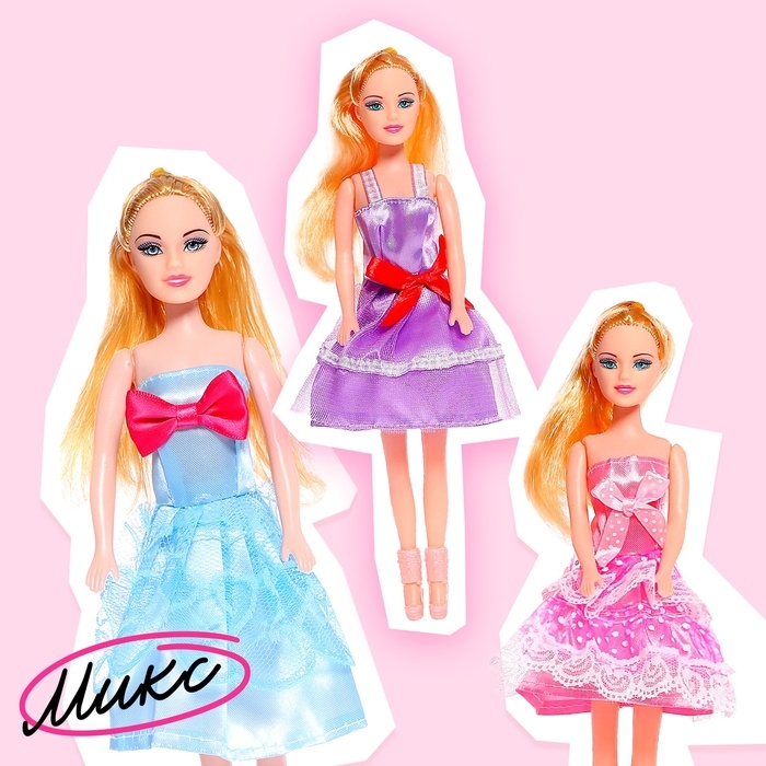 Кукла-модель «Даша» в платье, МИКС