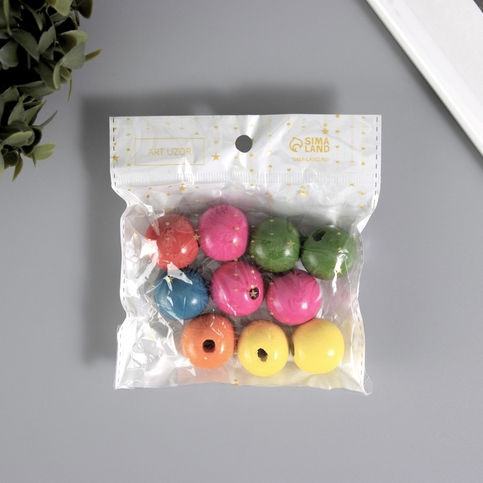 Бусина дерево Бусина дерево "Шарики цветные" набор 10 шт 2,5х2,5 см