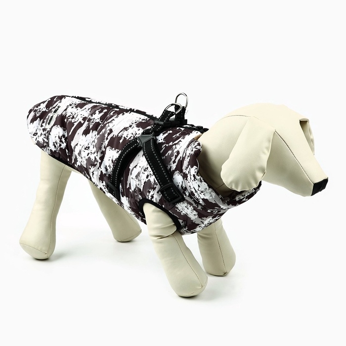 Одежда для собак. Куртка зимняя «Тёплая зима», камуфляж, размер L