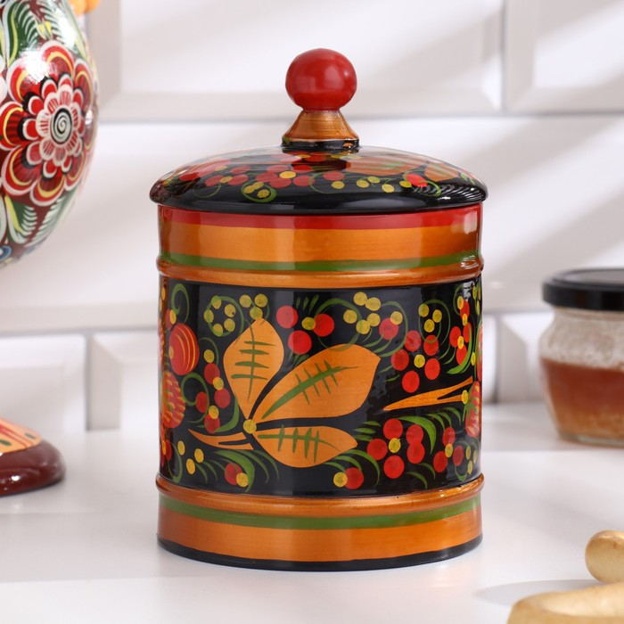 Кадочка «Земляничка», средняя, 8,5×15 см, хохлома Кадочка «Земляничка», средняя, 8,5×15 см, хохлома