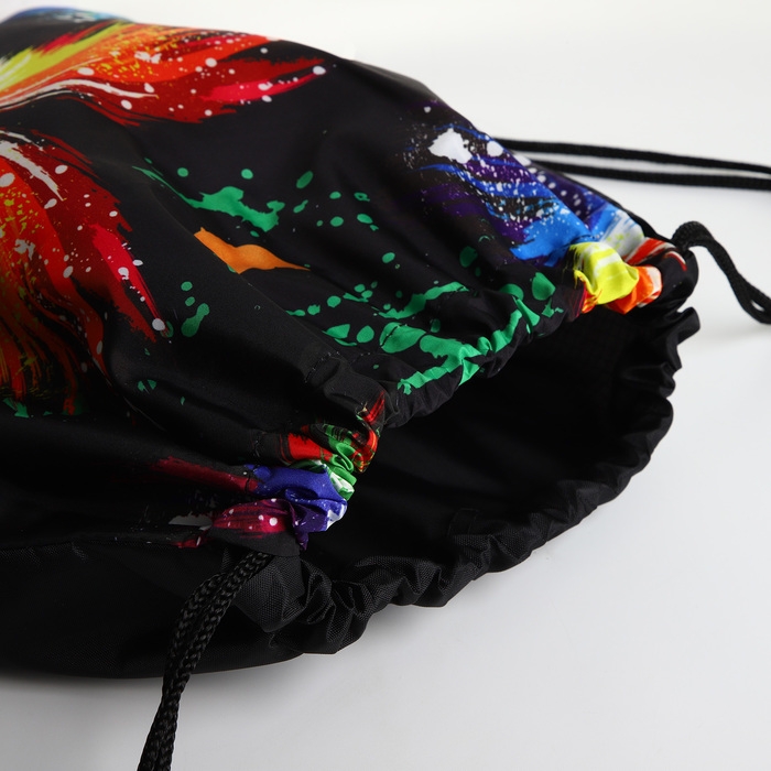 Мешок для обуви на шнурке, цвет чёрный/разноцветный Мешок для обуви на шнурке, цвет чёрный/разноцветный
