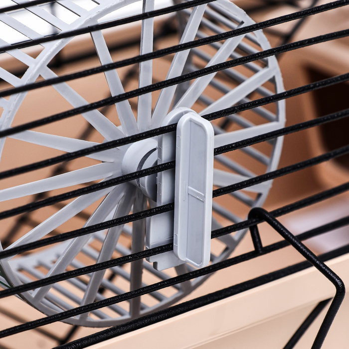 Клетка-мини для грызунов Клетка-мини для грызунов "Пижон" №2, укомплектованная, 27 х 15 х 16 см, бежевая