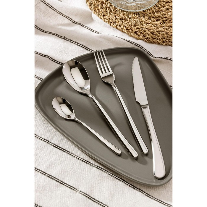 Столовые приборы из нержавеющей стали Magistro «Джентри», 4 предмета, цвет серебряный Столовые приборы из нержавеющей стали Magistro «Джентри», 4 предмета, цвет серебряный