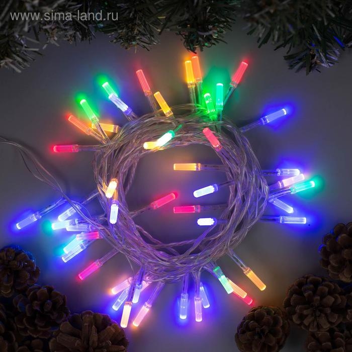 Гирлянда «Нить» 5 м с насадками «Звёздочки», IP20, прозрачная нить, 50 LED, свечение мульти, 8 режимов, 220 В Гирлянда «Нить» 5 м с насадками «Звёздочки», IP20, прозрачная нить, 50 LED, свечение мульти, 8 режимов, 220 В