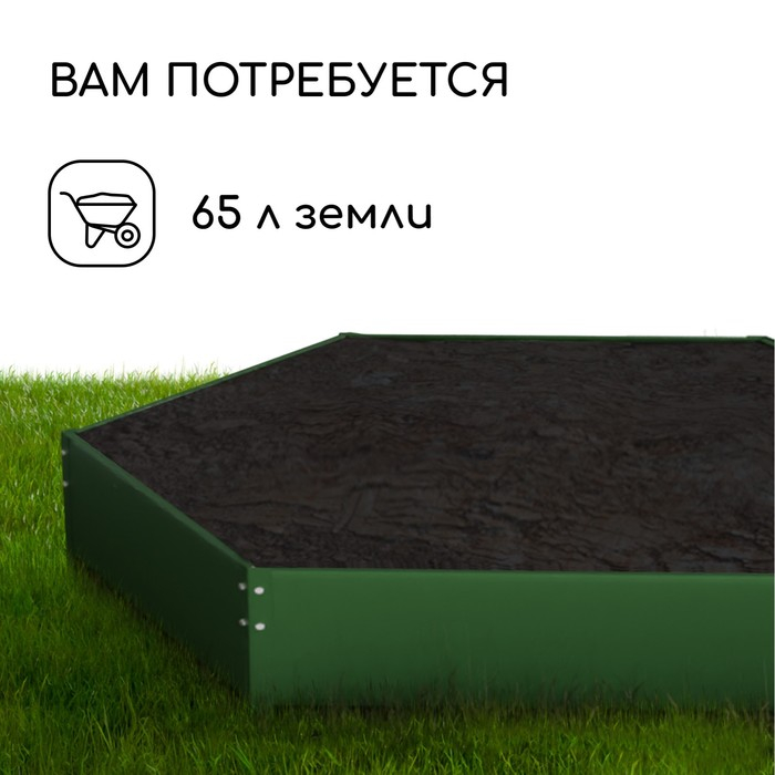 Клумба оцинкованная, d = 80 см, h = 15 см, зелёная, Greengo Клумба оцинкованная, d = 80 см, h = 15 см, зелёная, Greengo