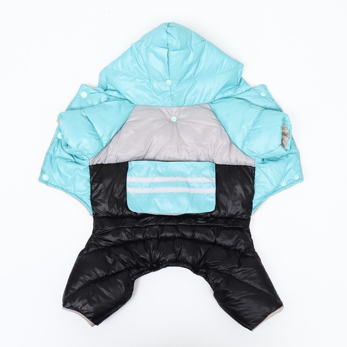 Комбинезон Комбинезон "Анорак" светоотражающий, размер 8 (ДС 19 см, ОГ 30, ОШ 22 см), чёрно-голубой