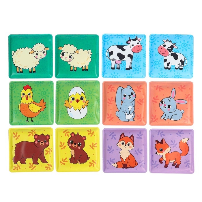 Мемо-игра: развивающие наклейки - присоски многоразовые для игры в ванной «Мамы и малыши», найди пару, 6 пар, 12 стикеров EVA, Крошка Я Мемо-игра: развивающие наклейки - присоски многоразовые для игры в ванной «Мамы и малыши», найди пару, 6 пар, 12 стикеров EVA, Крошка Я