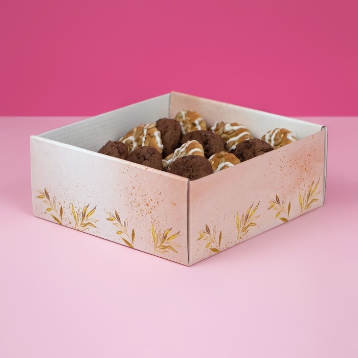 Коробка самосборная, крышка-дно, с окном, Коробка самосборная, крышка-дно, с окном,"Безмятежность" 14,5 х 14,5 х 6 см