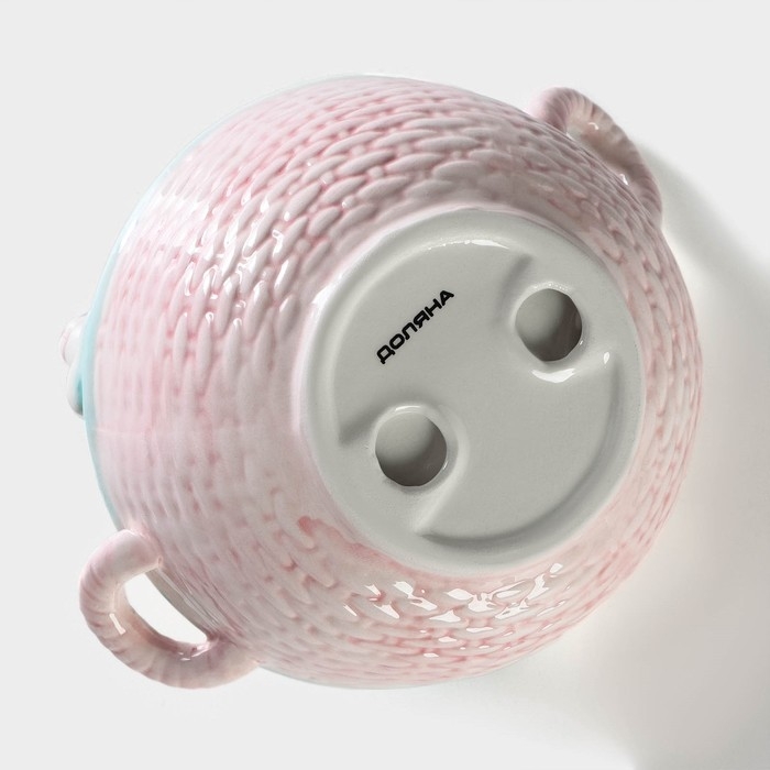 Конфетница «Зайка», 800 мл, 19,5×16,5×12,5 см, цвет розовый Конфетница «Зайка», 800 мл, 19,5×16,5×12,5 см, цвет розовый